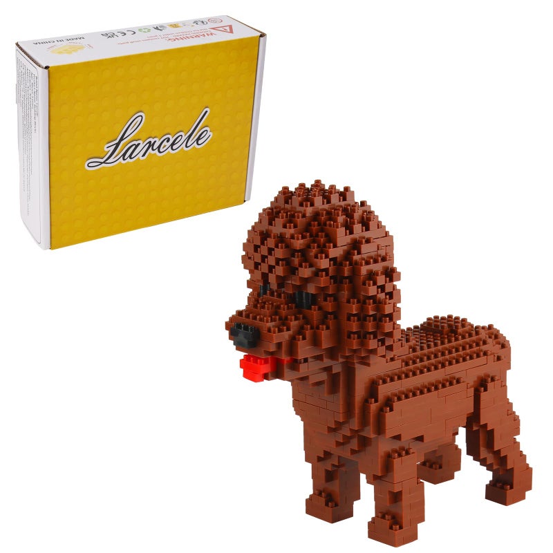 Larcele Micro Dog Building Blocks Set Mini Pet Building Toy Bricks,950 Pieces KLJM-02 (Poodle) - Image 1